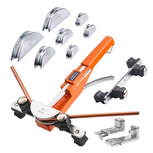 Tubing Bender Kit, 1/4 to 7/8 Inch, Compact Ratcheting Tube Pipe Bender, Forward/Reverse Hand Bending Tool, with 7 Aluminium Alloy Dies, for Copper HVAC Air Conditioning Refrigeration Repair