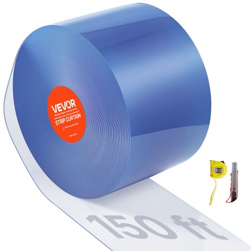 Clear PVC Strip Curtain, 150 ft Length x 8 in Width, Plastic Door Strip Bulk Roll, Walk in Freezer Cooler Curtain Strips for Doorways of Supermarket, Garage, Warehouse, Barn, Pet Animal House