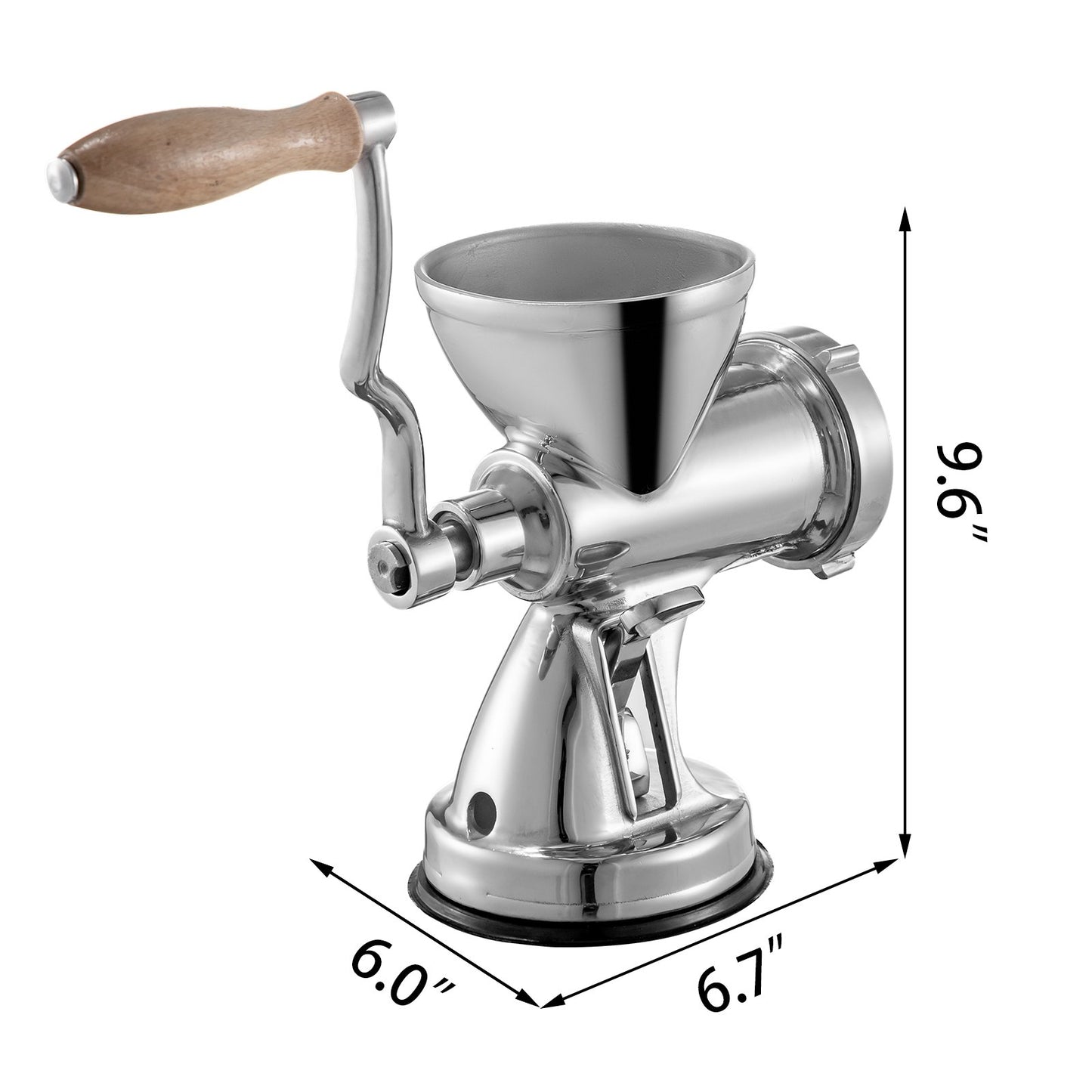 VEVOR Meat Grinder Manual 304 Stainless Steel Hand Suction Cup Base & Clamp with Filling Nozzle for Vegetables Grinding & Sausage Stuffing, 6.7x6x9.6inch, Sliver