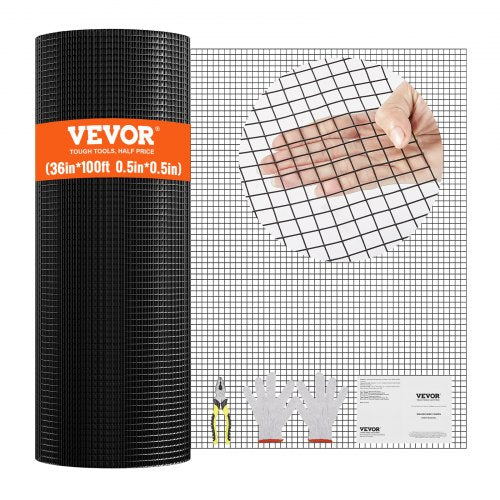 Hardware Cloth, 36'' x 100' Galvanized Wire Mesh Roll, 19 Gauge Chicken Wire Fence Roll, Vinyl Coating Metal Wire Mesh for Chicken Coop Barrier, Rabbit Snake Fences, Poultry Enclosures