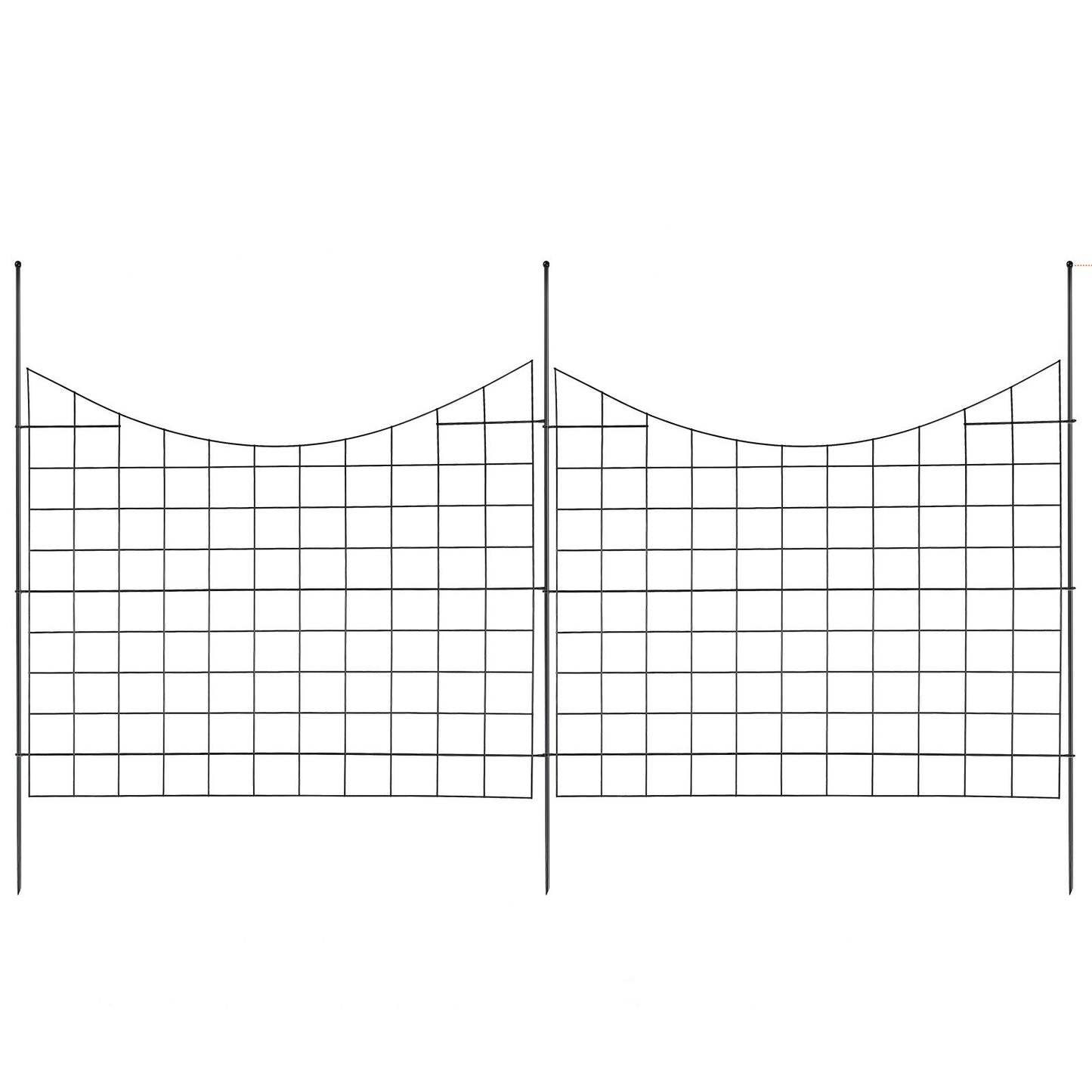 VEVOR Garden Fence, 36.6in(H) x29.5in(L) Animal Barrier Fence, Underground Decorative Garden Fencing with 2.5 Inch Spike Spacing, Metal Dog Fence for The Yard and Outdoor Patio, 5 Pack