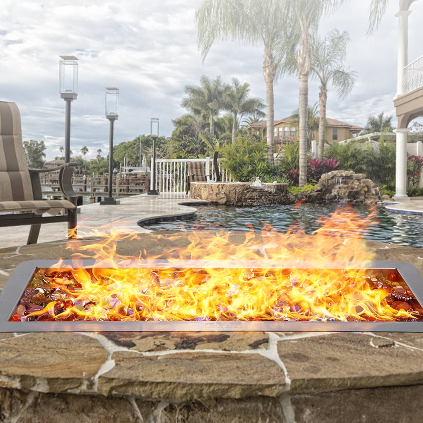VEVOR 36 x 12 inch Drop-in Fire Pit Pan, Rectangular Stainless Steel Fire Pit Burner Kit, Natural & Propane Gas Fire Pan 150,000 BTU with H-Burner for Indoor or Outdoor Use