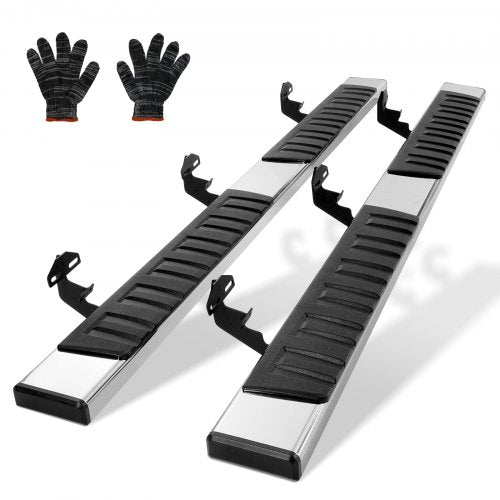 Running Boards, 6' Step Bars Compatible with 2015-2023 Ford F150-Crew Cab/2017-2023 Ford F-250 F-350 Super Duty Crew Cab, 201 Stainless Steel Side Steps Nerf Bars, 500LBS Capacity, 2 Piece