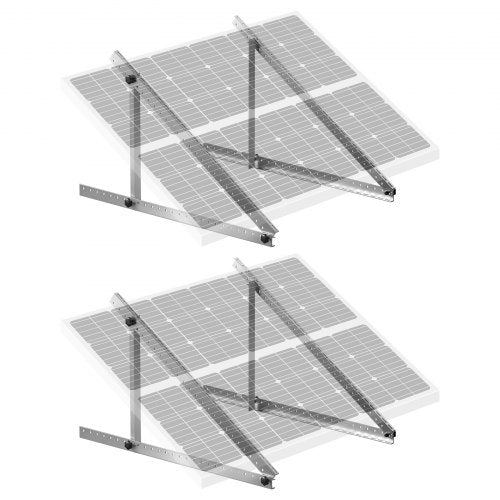 2 Sets Solar Panel Mounting Brackets 45-Inch, 0 to 90¡ã Adjustable Tilt Mount Brackets Support 100-400W Solar Panels, Lightweight Aluminum Brackets with Folding Tilt Legs for RV Boat Off-Grid