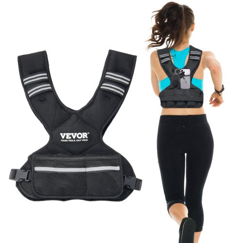 Adjustable Weighted Vest, 11-20lb Weight Vest with 6 Ironsand Weights and  Reflective Stripe, Body Weight Vest Exercise Set for Men Women, Workout Equipment for Strength Training Running Jogging