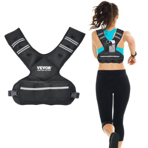 Adjustable Weighted Vest, 20-32lb Weight Vest with 6 Ironsand Weights and  Reflective Stripe, Body Weight Vest Exercise Set for Men Women, Workout Equipment for Strength Training Running Jogging