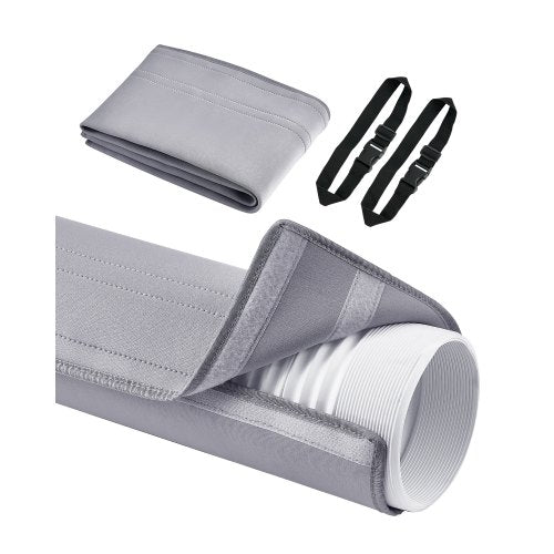 Air Conditioner Hose Cover Wrap, Portable AC Hose Duct Vent Cover Sleeve, Insulation Sleeve for 5 & 5.9' Diameter Exhaust Hoses Tube, Easy Installation with 2 Adjustable Buckle Straps, Gray
