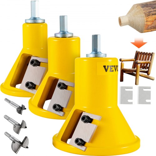 Tenon Cutter, 1'/25.4mm & 1.5'/38mm & 2'/50.8mm, Premium Aluminum & Steel Log Furniture Cutter, with Dual Straight Blades & Button Screws Home Master Kit, Commercial Starter¡¯s Tool for Home D