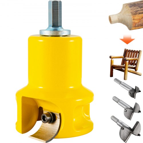 Tenon Cutter, 1.5' / 38 mm Diameter, Premium Aluminum & Steel Log Furniture Cutter, with Dual Curved Blades & Button Screws Home Master Kit, Commercial Woodworking Tool for Home Beginner DIY
