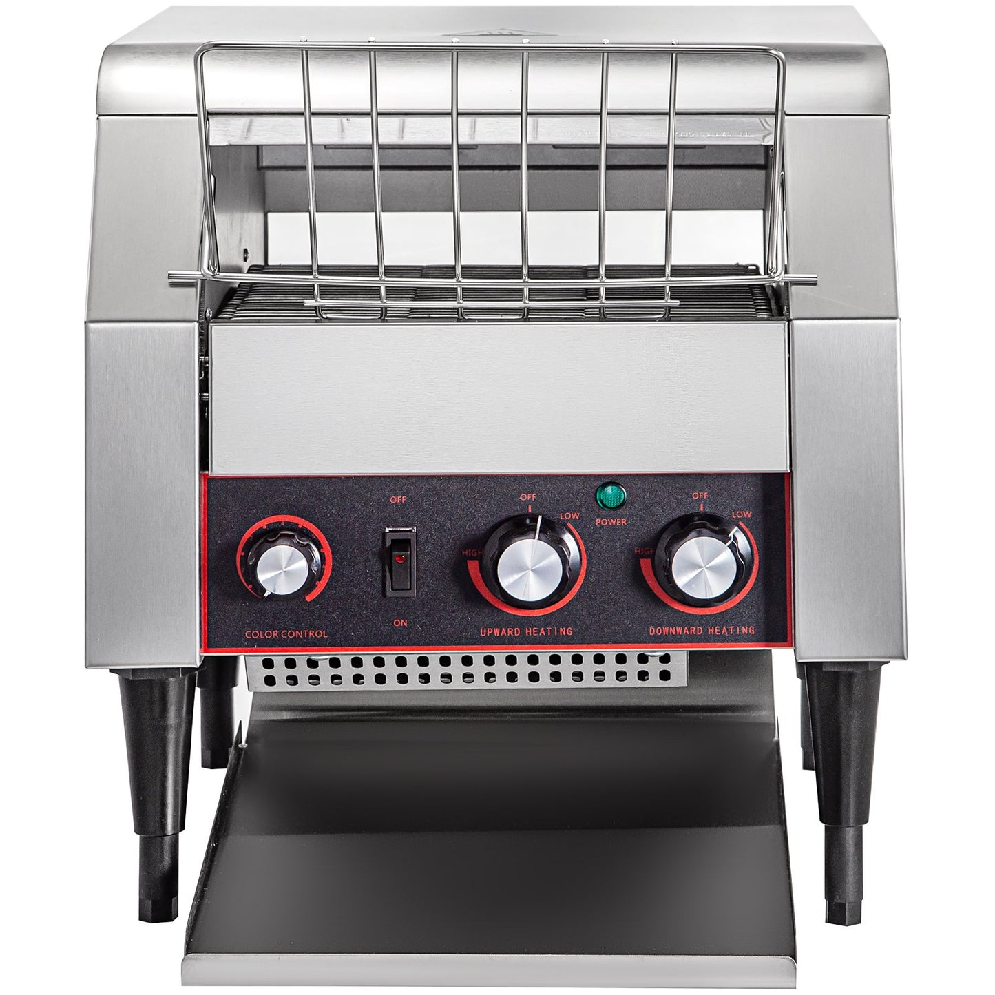 VEVOR 300 Slices/Hour Commercial Conveyor Toaster,2200W Stainless Steel Heavy Duty Industrial Toasters w/ Double Heating Tubes,Countertop Electric Restaurant Equipment for Bun Bagel Bread Baked Food