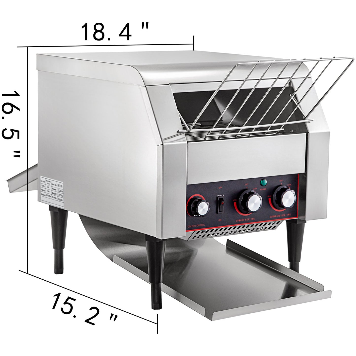 VEVOR 450 Slices/Hour Commercial Conveyor Toaster,2600W Stainless Steel Heavy Duty Industrial Toasters w/ Double Heating Tubes,Countertop Electric Restaurant Equipment for Bun Bagel Bread Baked Food