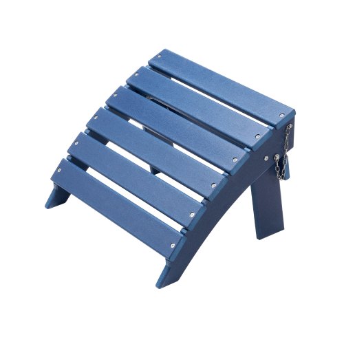 Adirondack Ottoman, 15.7L x 18.9W x 13H Inch HDPE Plastic Folding Adirondack Ottoman, Weather-Resistant Foot Rest for Adirondack Chair, Widely Used for Outside Porch Pool Lawn Backyard, Blue