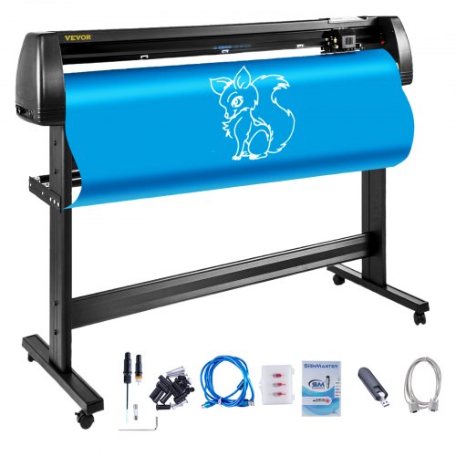 Vinyl Cutter Plotter Machine, 53' Signmaster Software Sign Making Machine, 1350mm Paper Feed Vinyl Cutter Plotter with Stand (53' 1350mm)