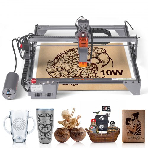 Laser Engraver, 10W Output Laser Engraving Machine, 15.7' x 15.7' Large Working Area, 10000mm/min Movement Speed, Compressed Spot with Eye Protection, Laser Cutter for Wood, Certain Metal