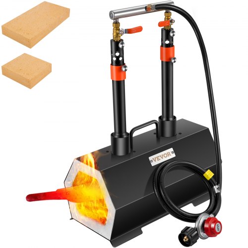 Propane Forge Portable, Double Burner Tool and Knife Making, Large Capacity Blacksmith Farrier Forges, Mini Furnace Blacksmithing, Gas Forging Tools and Equipment, Complete Kit