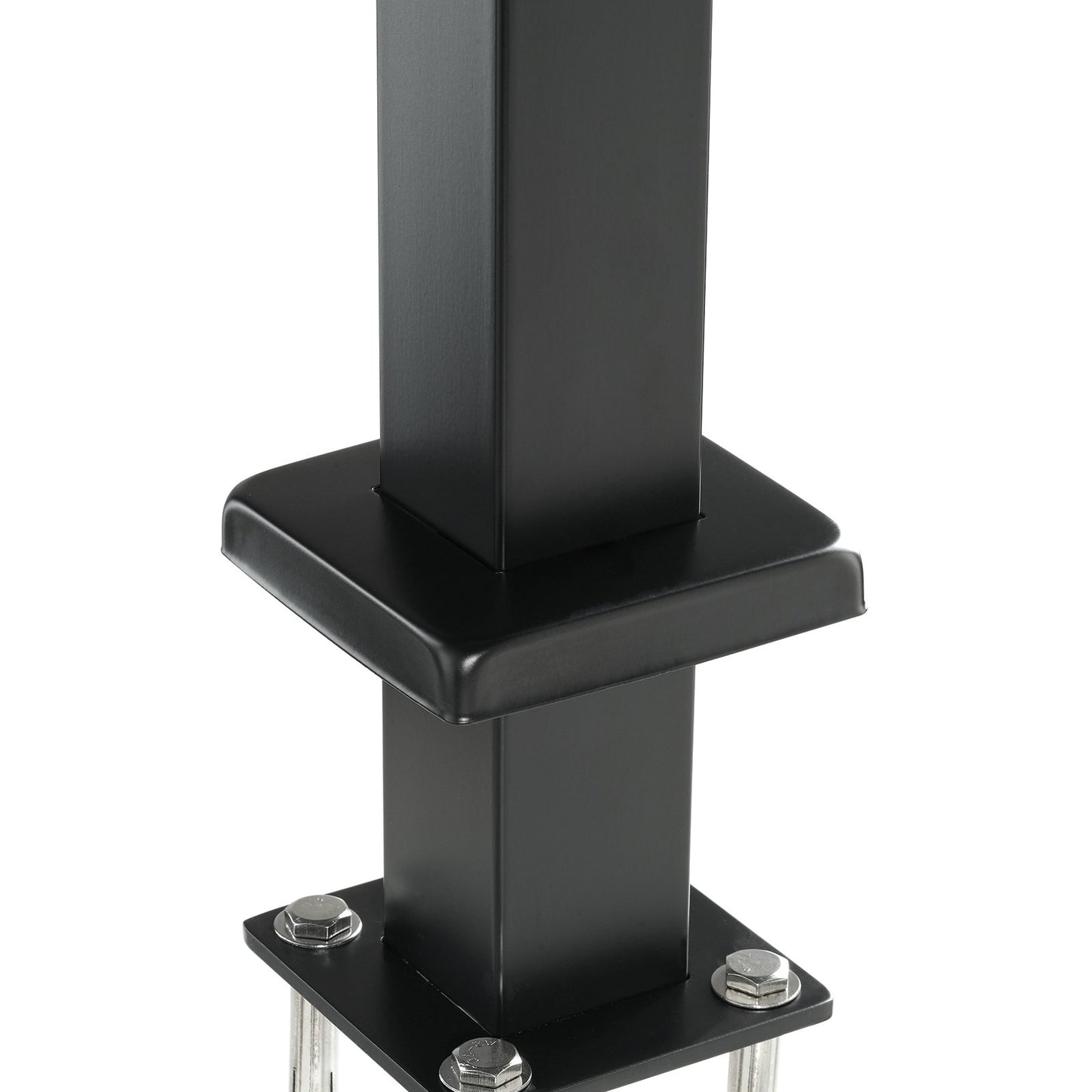 VEVOR Cable Rail Post Level Deck Stair Post 42 x 1.97 x 1.97 Cable Handrail Post Stainless Steel Brushed Finishing Deck Railing DIY Picket Without Hole Stair Railing Kit with Mount Bracket Black