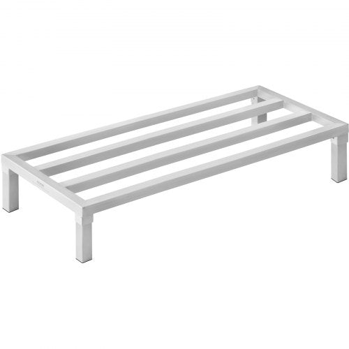 Aluminum Dunnage Rack, 48¡± x 20¡± Commercial Food Floor Rack, 8¡± Off the Floor, 1800 lbs Capacity All-Welded Aluminum Storage Rack, for Storage in Restaurants, Kitchens, Garages and Vehicles