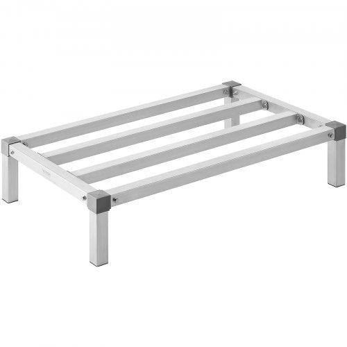 Aluminum Dunnage Rack, 36¡± x 20¡± Commercial Food Floor Rack, 8¡± Off the Floor, 1000 lbs Capacity All-Welded Aluminum Storage Rack, for Storage in Restaurants, Kitchens, Garages and Vehicles