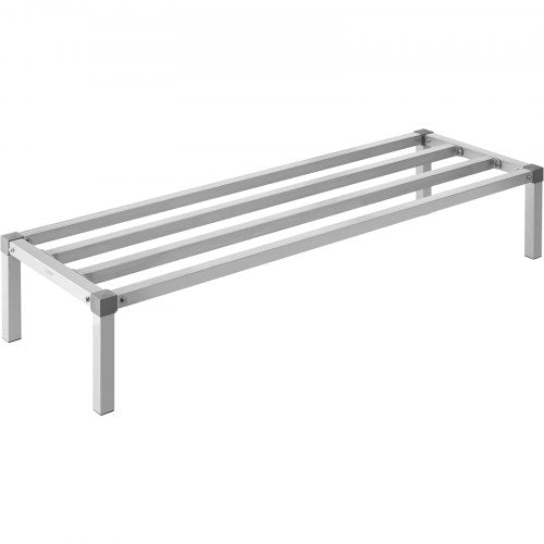 Aluminum Dunnage Rack, 60¡± x 20¡± Commercial Food Floor Rack, 12¡± Off the Floor, 1000 lbs Capacity All-Welded Aluminum Storage Rack, for Storage in Restaurants, Kitchens, Garages and Vehicles