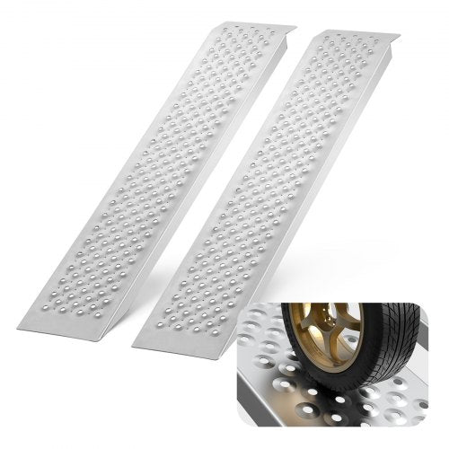 Portable Loading Ramps, 2 Pcs 47.2 x 8.5 in, Durable Aluminum Shed Ramp Set with Anti-Slip Holes, Compact Design and Easy Storage, 880 Lbs Weight Capacity, for ATV, Tractors, Lawn Mowers, Carts