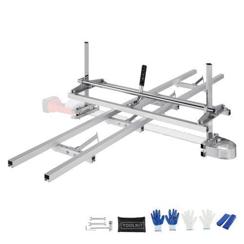 Chainsaw Mill and Rail Mill Guide System, Portable Sawmill 14'-36' Guide Bar, 9ft Aluminum Saw Milling Rail Guide with Chainsaw Planking Mill for Woodworkers and Carpenters