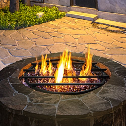 VEVOR Fire Pit Grate, Heavy Duty Iron Round Firewood Grate, Round Wood Fire Pit Grate 18, Firepit Grate with Black Paint, Fire Grate with 4 Removable Square Legs for Burning Fireplace and Firepits