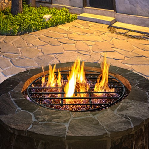 VEVOR Fire Pit Grate, Heavy Duty Iron Round Firewood Grate, Round Wood Fire Pit Grate 24, Firepit Grate with Black Paint, Fire Grate with 7 Removable Round Legs for Burning Fireplace and Firepits