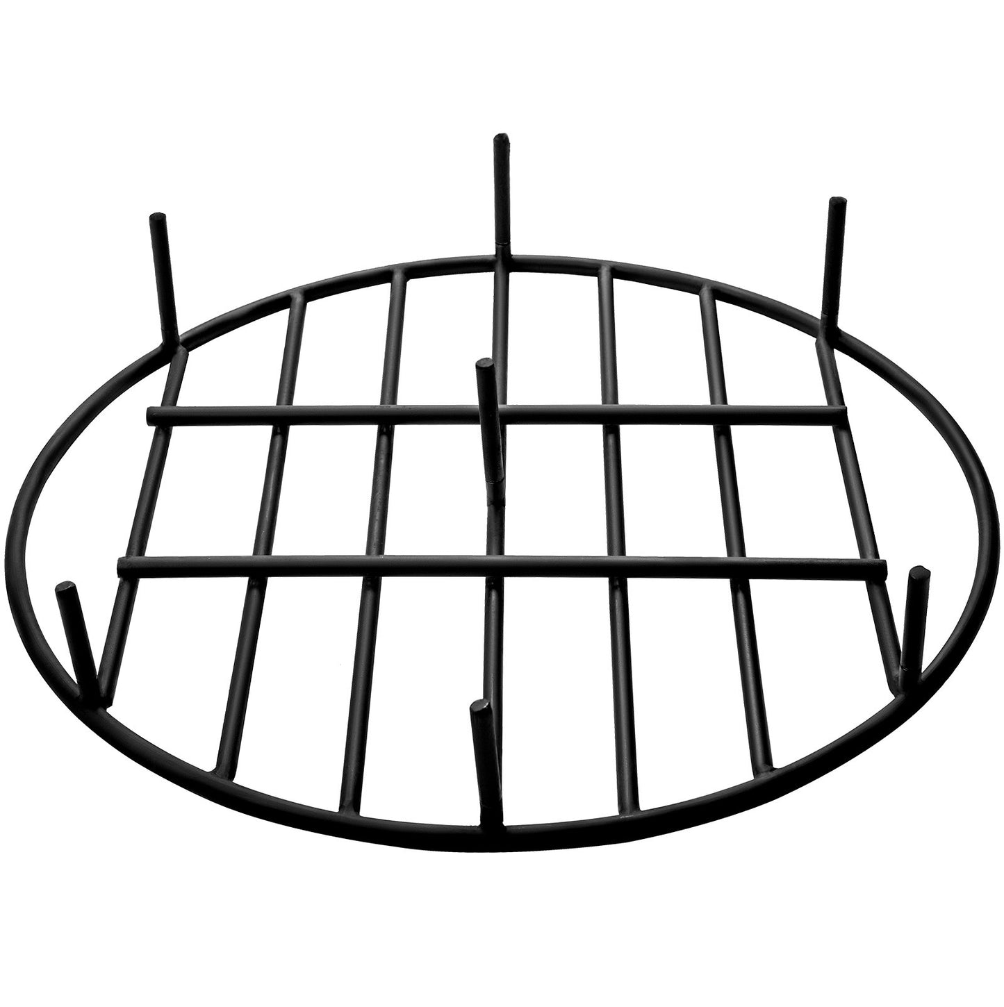VEVOR Fire Pit Grate, Heavy Duty Iron Round Firewood Grate, Round Wood Fire Pit Grate 24, Firepit Grate with Black Paint, Fire Grate with 7 Removable Round Legs for Burning Fireplace and Firepits
