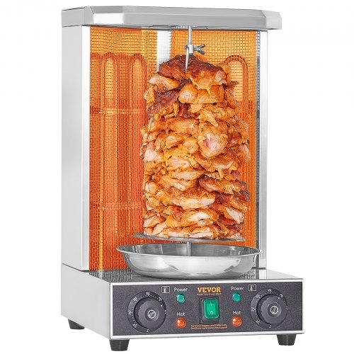 Shawarma Grill Machine, 13lbs Capacity, Chicken Shawarma Cooker Machine with 2 Burners, 122¨H-572¨H Electric Vertical Broiler Gyro Rotisserie Oven Doner Kebab Machine for Home/Commercial Use