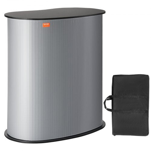 Portable Tradeshow Podium Table, 35.43' x 19.29' x 37.01', Display Exhibition Counter Stand Booth Fair with Wall, Foldable Promotion Retail Bar Table Pop Up Podium Counter with Carrying Bag