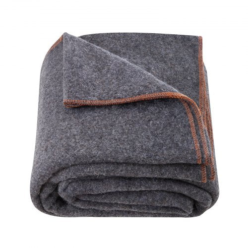 Wool Camping Blanket, Large Warm Stadium Blanket, Waterproof & Windproof, Flame Retardant, Great for Outdoors, Picnics, Hiking, Sports Events, Travel, 64' x 88' (80% Wool), Light Grey