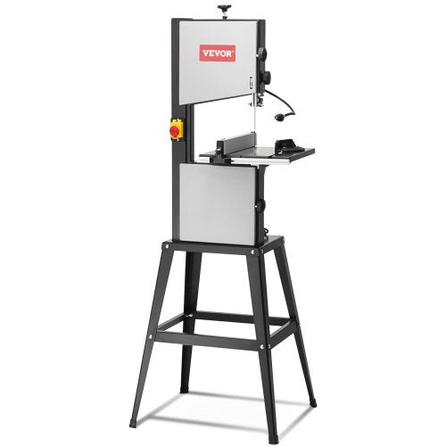 Band Saw with Stand, 9.65-Inch, 560&1100 RPM Two-Speed Benchtop Bandsaw, 370W 1/2HP Motor 6'' Cutting Height 72.13'' Sawblade Length, with Fence and Miter Gauge, for Woodworking Aluminum Plastic