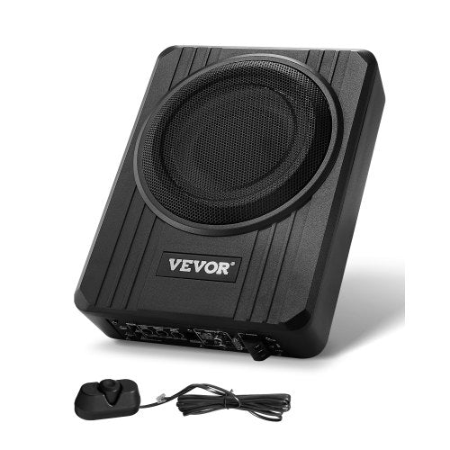 8' 400W Underseat Car Subwoofer, Slim Powered Car Subwoofers Under the Seat, Low Profile Audio Sub Built-in Amplifier, High/Low Level Input & Volume Controller for SUVs, Car, Truck, RV
