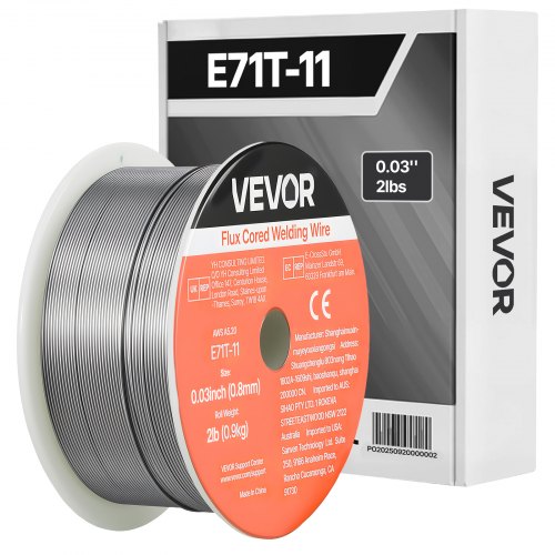 Flux Core MIG Welding Wire, E71T-11 0.03-inch 2 LBS, Gasless Mild Steel Welding Wire with Low Spatter for All Position Arc Welding, Self-Shielded for Outdoor Use