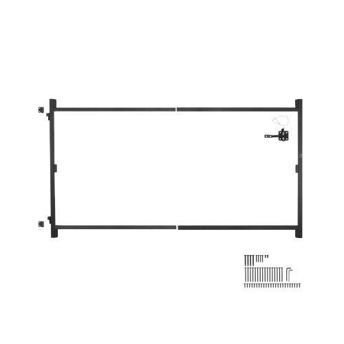 Gate Building Kit, Fits?60 to 96?in Wide Openings, Up from 4 to 5 ft?High Fence, Adjustable Gate Building Kit, Anti Sag Full Gate Frame Kit with Latch Lock and Screws, for Wooden Fence, Iron