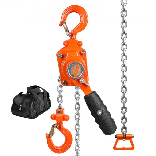 Manual Lever Chain Hoist, 1/4 Ton 550 lbs Capacity 5 FT Come Along, G80 Galvanized Carbon Steel with Weston Double-Pawl Brake, Auto Chain Leading & 360¡ã Rotation Hook, for Garage Factory Dock