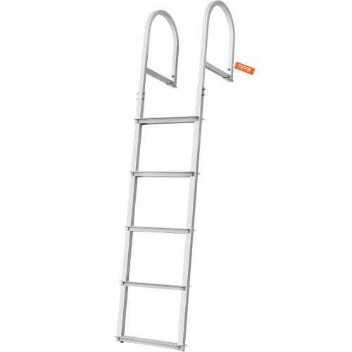 Dock Ladder, Removable 5 Steps, 500 lbs Load Capacity, Aluminum Alloy Pontoon Boat Ladder with 3.1'' Wide Step & Nonslip Rubber Mat, Easy to Install for Ship/Lake/Pool/Marine Boarding