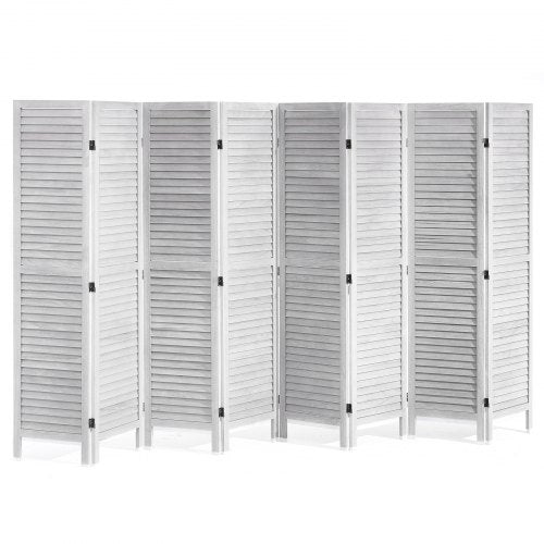 Wood Room Divider, 8 Panel Wood Folding Privacy Screen, 66.9 Inches?Tall Indoor Louvered Wooden Partition, Portable Decoration Screen, for Room Separation,?Home,?Office,?Restaurant & Bedroom