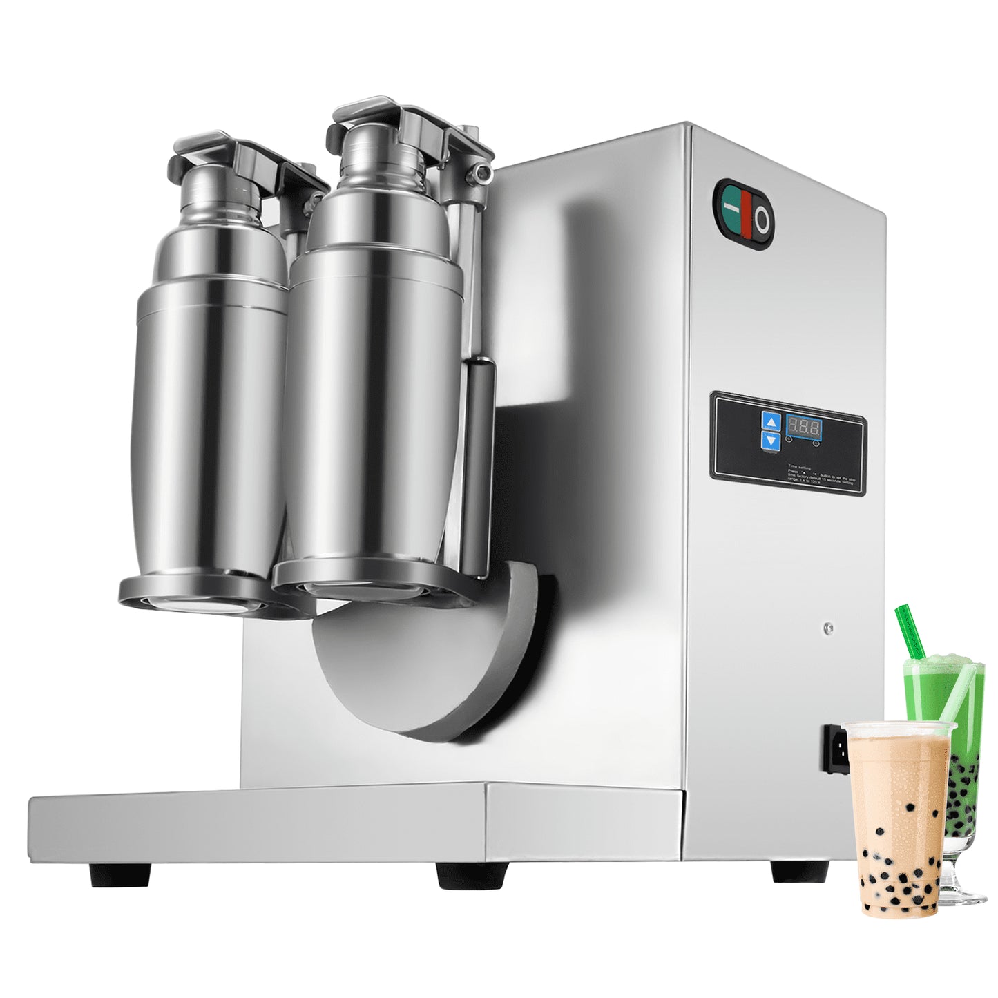 VEVOR Milk Tea Shaker Double Frame Milk Tea Shaking Machine 400r per Minute Stainless Steel Auto Tea Milk Making Machine for Boba Milk Tea