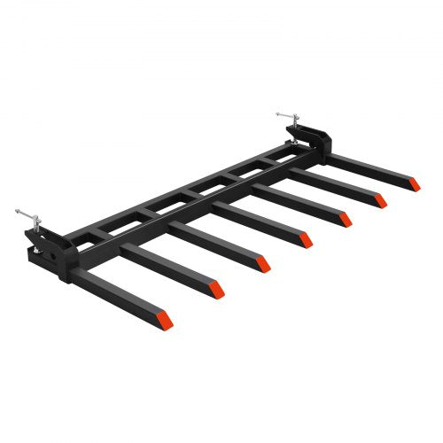 68.5' Clamp on Debris Forks for Buckets, 7 Fork Tines, 4560lbs Load Capacity, Heavy Duty Pallet Forks for Tractor Loader Skid Steer, Bolt on Bucket Attachments for Removing Yard Waste and Debris