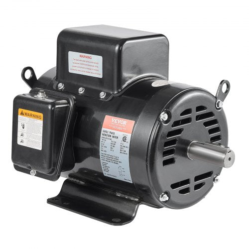 7.5HP Air Compressor Motor, 230V 31.6 Amps Electric Motor, 3450RPM 184T Frame, 1-1/8' Keyed Shaft, 2.75' Shaft Length for Air Compressors, Single Phase, CCW/CCW (Factory Setting is CCW)