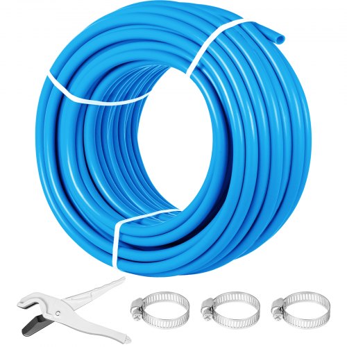 Pex Tubing, 1\' Pex Pipe 300ft Flexible Pex Hose Non Oxygen Barrier Pex Tube Coil 80-160psi Pex Water Line Blue Pex Piping for Hot & Cold Water Plumbing Open Loop Radiant Floor Heating System
