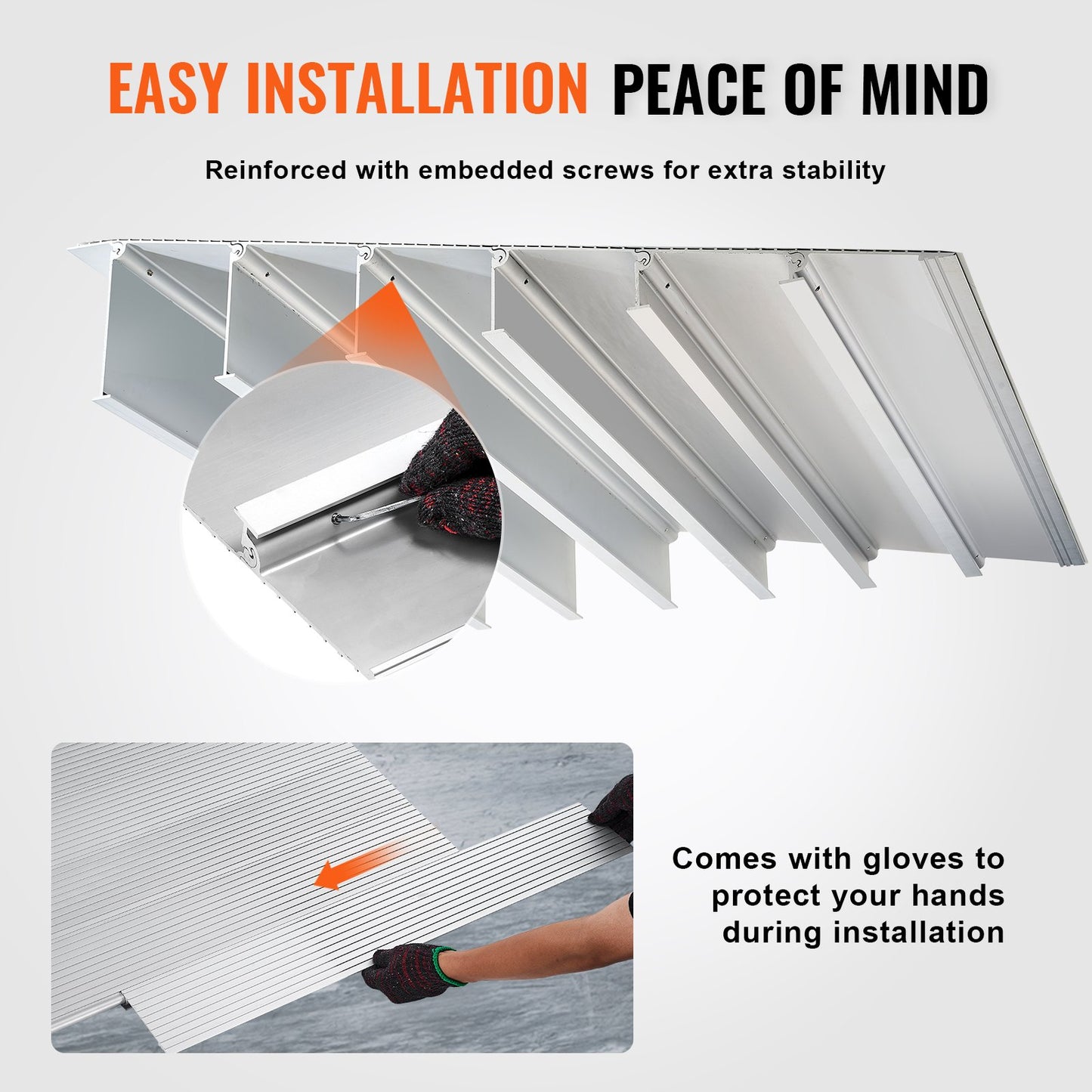 VEVOR Door Threshold Ramp, 1 Rise, 800 lbs Load Capacity, Door Ramp for Wheelchairs, Aluminum Threshold Ramp for Doorways, Adjustable Modular Threshold Ramp for Wheelchairs, Scooters, Power Chairs