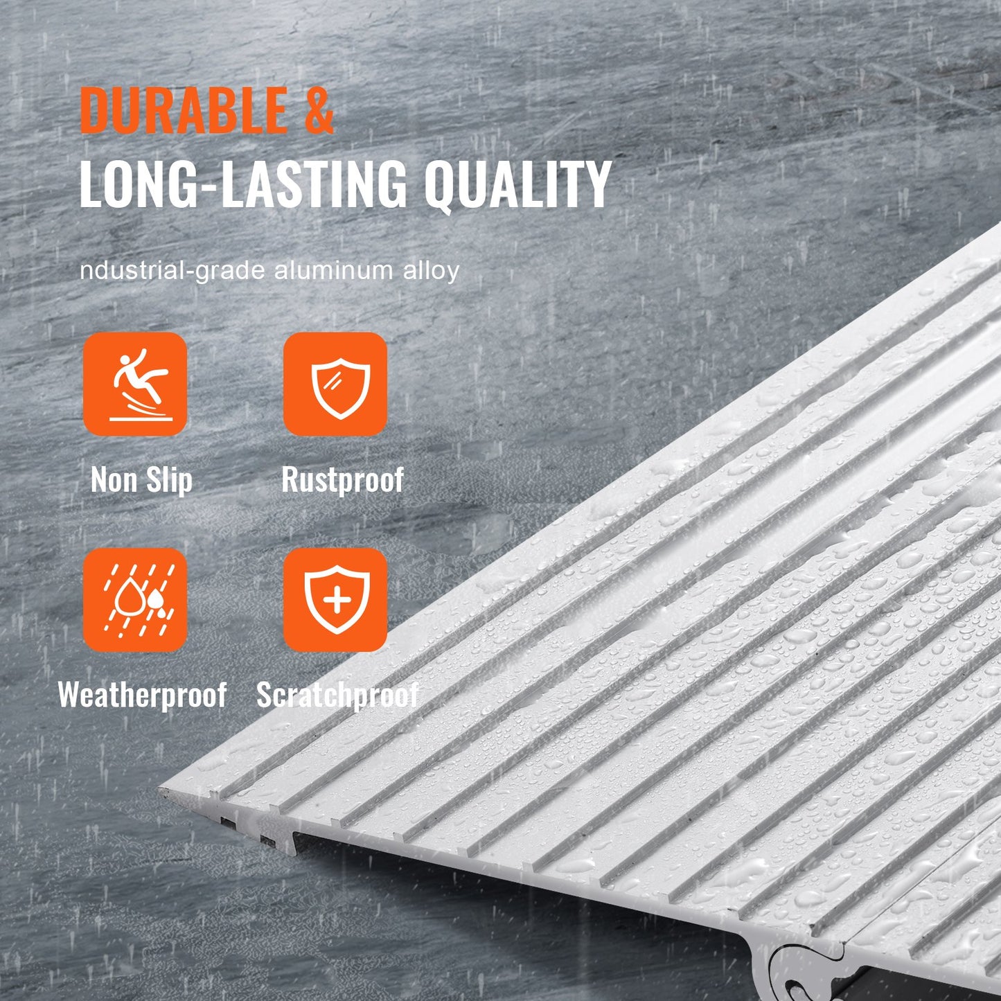 VEVOR Door Threshold Ramp, 1 Rise, 800 lbs Load Capacity, Door Ramp for Wheelchairs, Aluminum Threshold Ramp for Doorways, Adjustable Modular Threshold Ramp for Wheelchairs, Scooters, Power Chairs