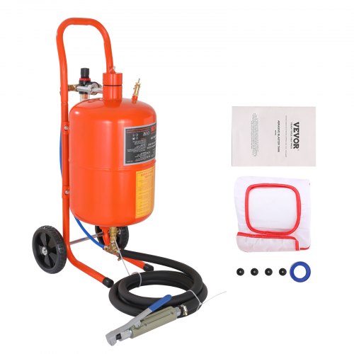 5 Gallon Sand Blaster, 60-110 PSI High Pressure Sandblaster, Portable Abrasive Blasting Tank, Air Sand Blasting Kit with 4 Ceramic Nozzles and Oil-Water Separator for Paint, Stain, Rust Removal