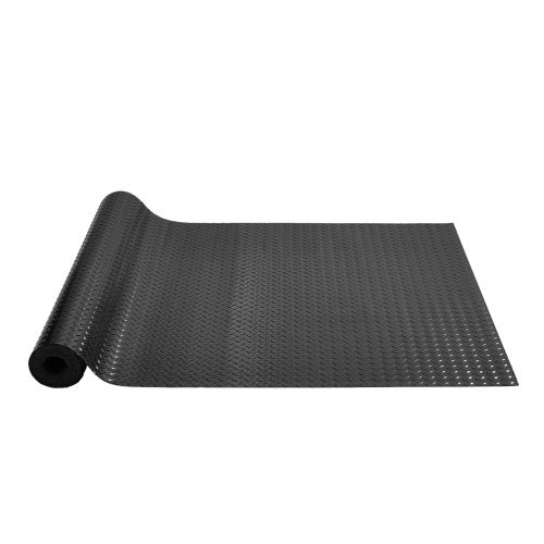 Garage Floor Mat, 177.17 x 43.31 inch PVC Garage Flooring Roll, Non-slip Diamond Texture, 106.56 sq.ft Covering Space, Garage Mats for Under Cars, for Gyms Boats Car Trailer, Black