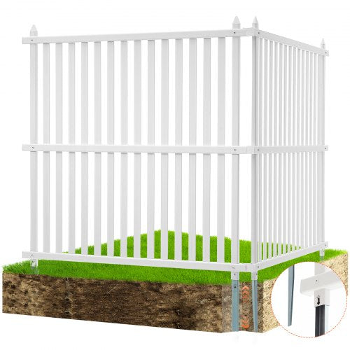 48' W x 48' H Vinyl Privacy Fence Panels, Air Conditioner Fence, Outdoor Privacy Screens for Trash Can, Pool Equipment Enclosure, Privacy Screen Kit Strip Panels (2 Panels)