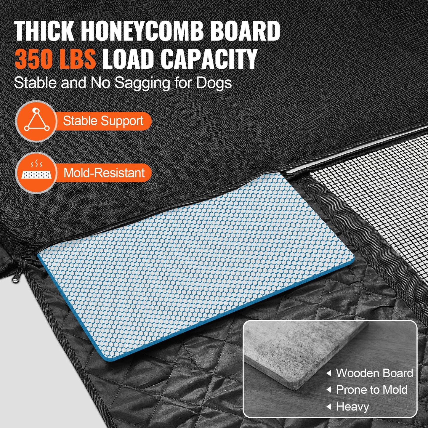 VEVOR 52 x 24.8 in Dog Car Seat Cover for Back Seat Waterproof 600D for Cars