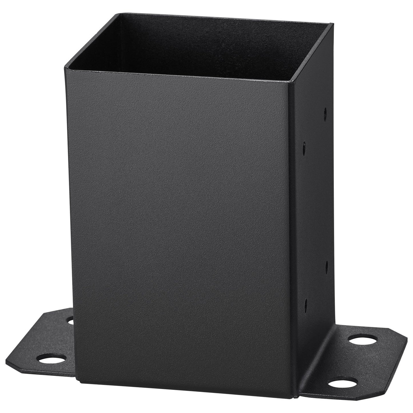 VEVOR 4x4 Post Base 2 Pcs, Inner Size 3.6x3.6 Post Base Brackets, Heavy Duty Powder-Coated Post Anchor Matte Black Wood Post Brackets for Pavilion Deck Railing Support Deck Base Plate
