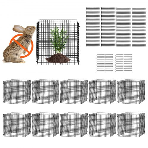 10 Pack Plant Protector from Animals, 12'' x 12''? Chicken Wire Plant Protector, Plant Cages for Outdoor Plants, Flowers & Vegetables, Keeps Bunny Chicken Squirrels Out, 40pcs Metal Mesh